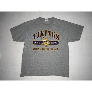 Vintage Sz XL Minnesota Vikings Randy Moss 84 NFL Football Graphic Gray T Shirt